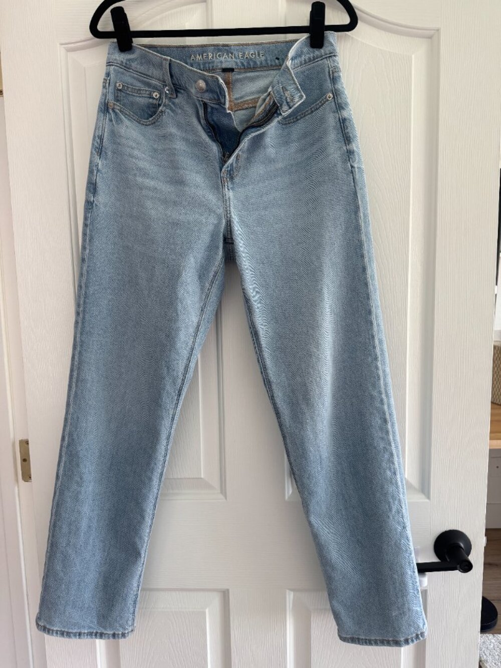American Eagle AE Stretch Super High-Waisted Straight Jean Women size 6 Regular - Picture 6 of 16